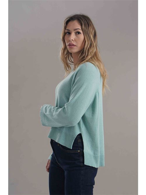 Maglia in misto lana brand unique | 24053MIST GREENY